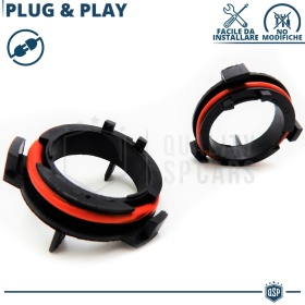 2X Adaptatores del Retenedor Soporte Bombilla para Montaje KIT LED H7 para OPEL