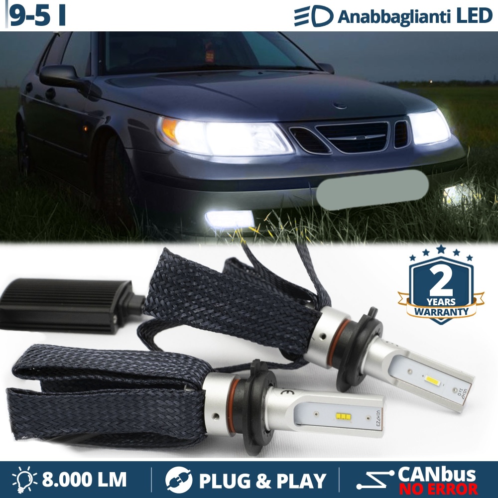 Kit Full LED H7 per SAAB 9-5 Luci Anabbaglianti CANbus | Bianco Potente 6500K 8000LM
