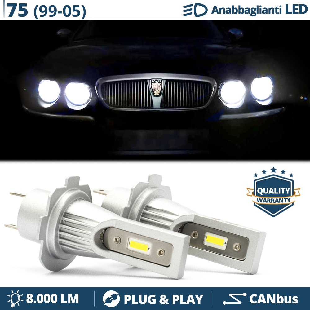 Luces de Cruce LED H7 para ROVER 75 | Bombillas Led CANbus Luz Potente Blanca 6500K 8000LM Luces de Cruce LED H7 para ROVER 75 | Bombillas Led CANbus Luz Potente Blanca 6500K 8000LM