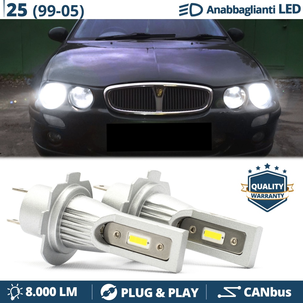 Luces de Cruce LED H7 para ROVER 25 | Bombillas Led CANbus Luz Potente Blanca 6500K 8000LM Luces de Cruce LED H7 para ROVER 25 | Bombillas Led CANbus Luz Potente Blanca 6500K 8000LM