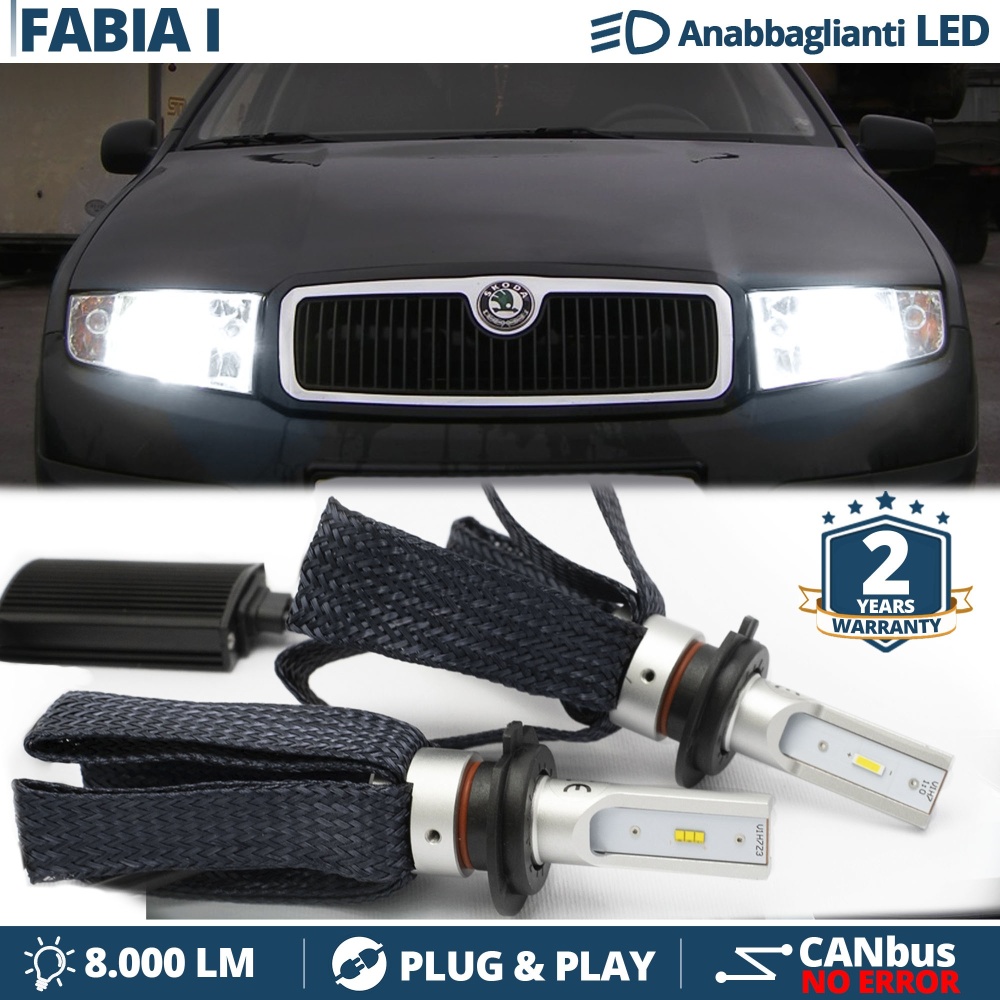 Kit LED H7 para Skoda FABIA I (6Y) Luces de Cruce CANbus | 6500K Blanco Frío 8000LM