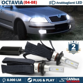 Kit LED H7 para Skoda OCTAVIA 2 Luces de Cruce CANbus | 6500K Blanco Frío 8000LM