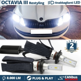 Kit LED H7 CANbus per Skoda OCTAVIA 3 Restyling Anabbaglianti | Bianco Puro 6500K 8000LM