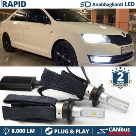 Kit LED H7 para Skoda RAPID Luces de Cruce CANbus | 6500K Blanco Frío 8000LM