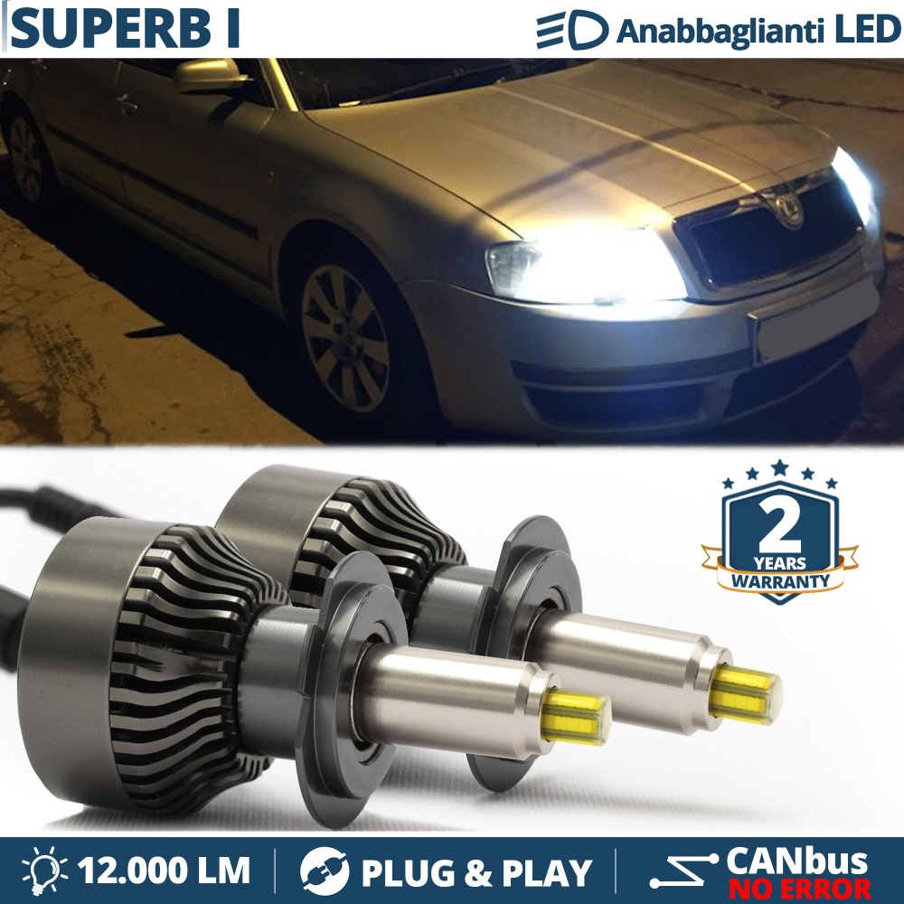 Kit LED H7 para Skoda SUPERB B5 Luces de Cruce | Bombillas Led Canbus 6500K 12000LM