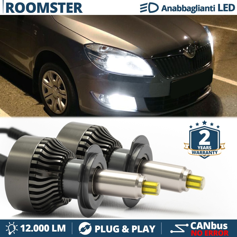 Kit LED H7 para Skoda ROOMSTER Luces de Cruce | Bombillas Led Canbus 6500K 12000LM