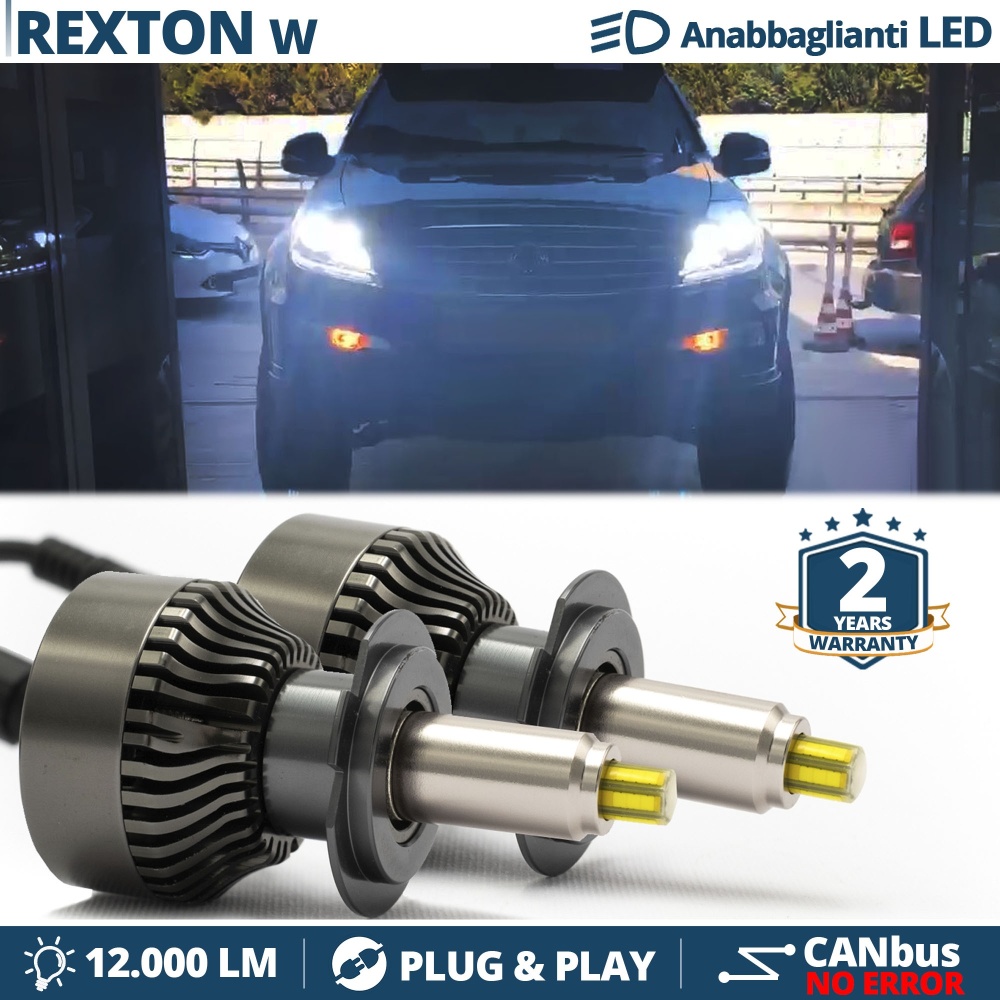 Kit LED H7 para Ssangyong REXTON W Y300 Luces de Cruce | Bombillas Led Canbus 6500K 12000LM