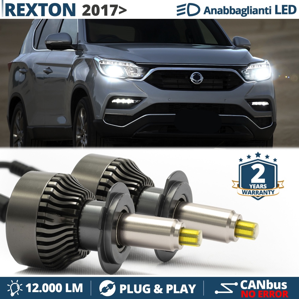 Kit LED H7 para Ssangyong REXTON 2 Y400 Luces de Cruce | Bombillas Led Canbus 6500K 12000LM