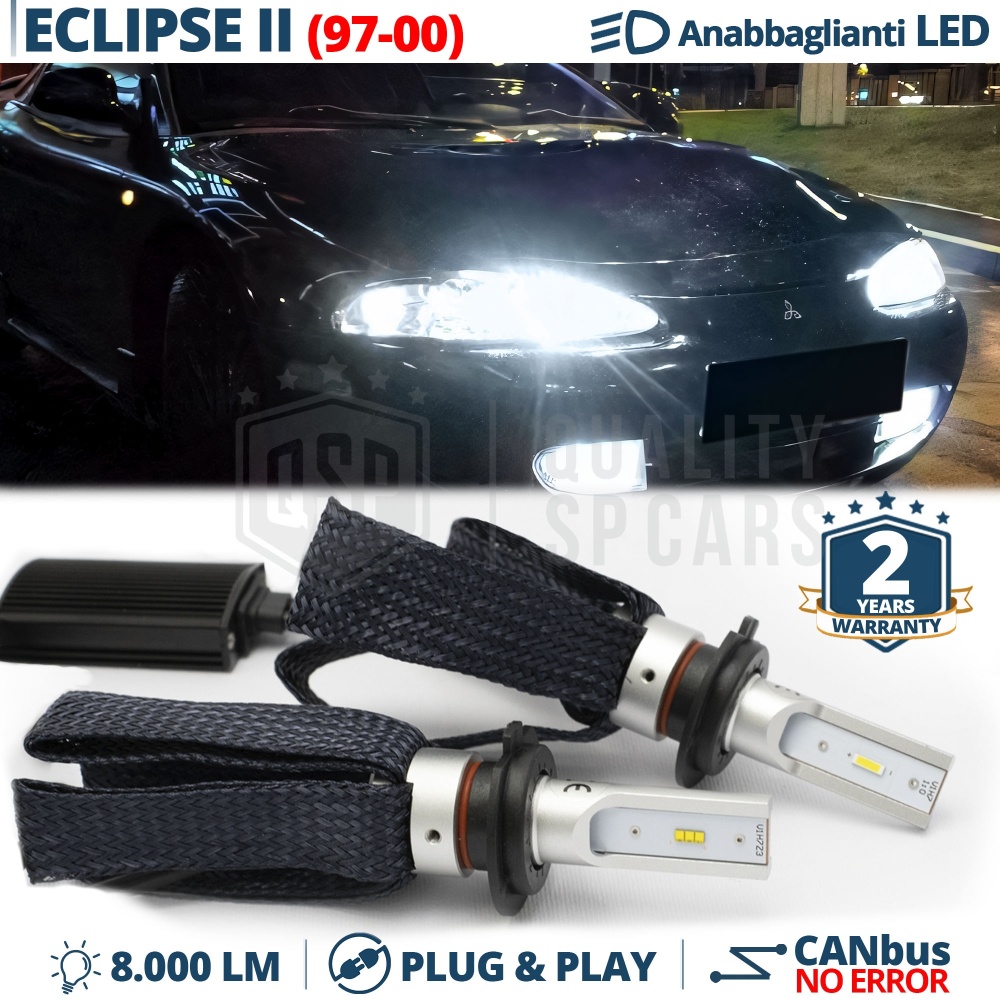 Kit LED para Mitsubishi Eclipse 2 Luces de Cruce H7 CANbus | 6500K Blanco Frío 8000LM