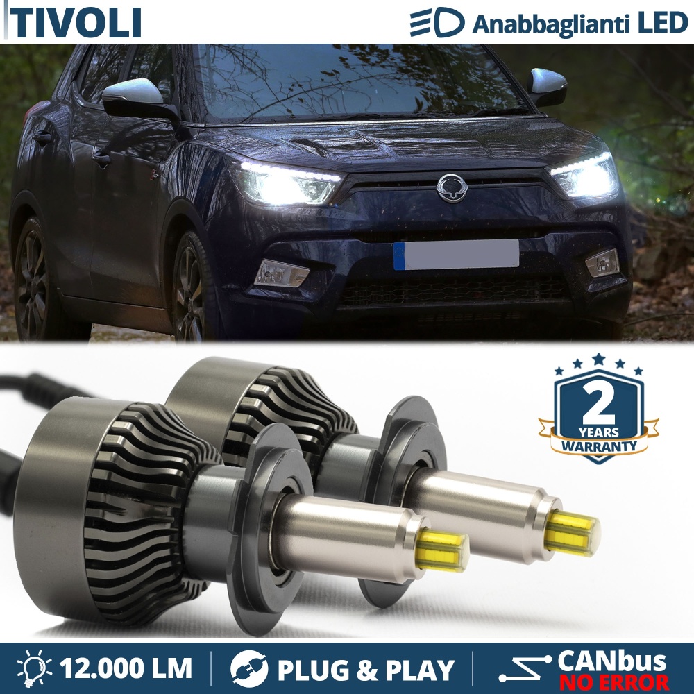 Kit LED H7 para Ssangyong TIVOLI Luces de Cruce | Bombillas Led Canbus 6500K 12000LM