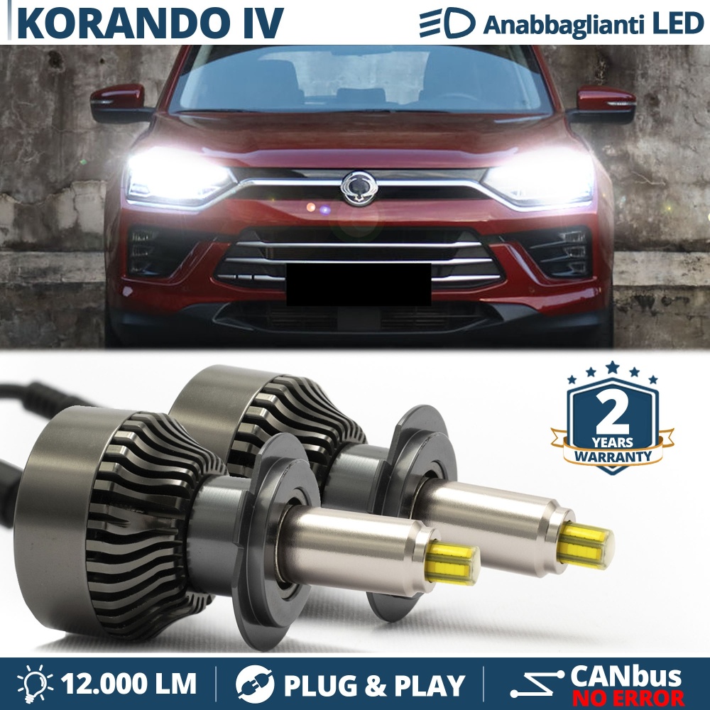 Kit LED H7 para Ssangyong KORANDO 4 Luces de Cruce | Bombillas Led Canbus 6500K 12000LM