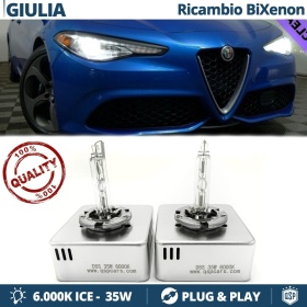 2 Bombillas de Repuesto D5S BI-XENON para Alfa Romeo GIULIA Blanco Frío 6000K 35W