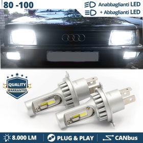 Kit Led H4 para Audi 80, 100 Luces de Cruce + Carretera 6500k 8000LM | Plug & Play CANbus