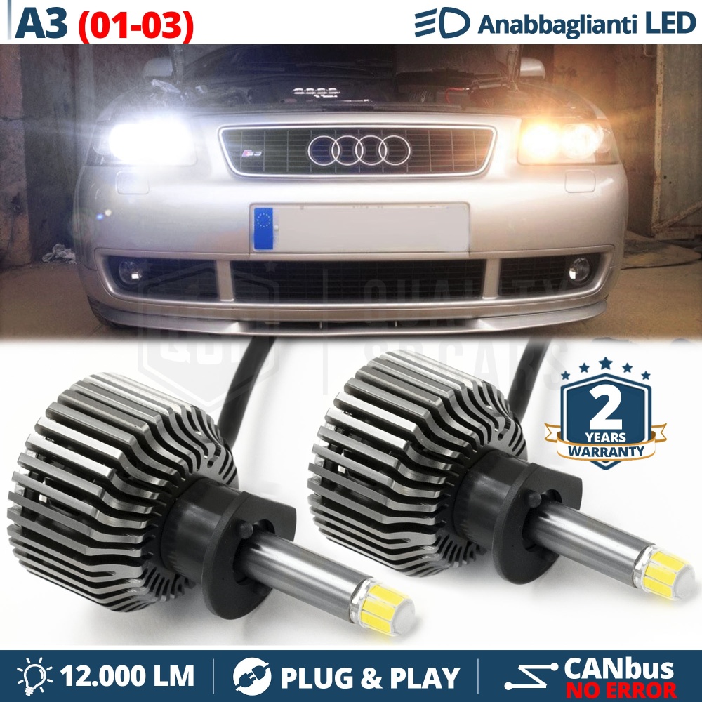 Kit LED H1 para AUDI A3 8L Facelift Luces de Cruce | Bombillas Led Canbus 6500K 12000LM