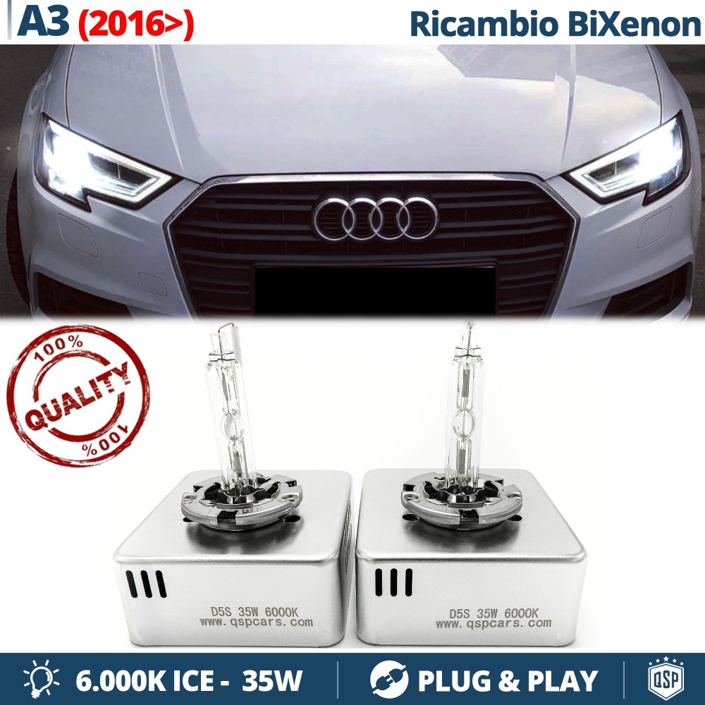 2 Bombillas de Repuesto D5S BI-XENON para AUDI A3 8V Facelift Blanco Frío 6000K 35W