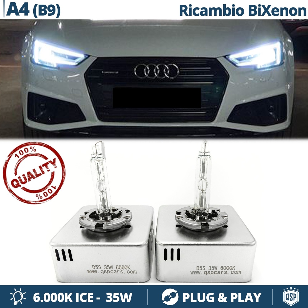 2 Bombillas de Repuesto D5S BI-XENON para AUDI A4 B9 Blanco Frío 6000K 35W