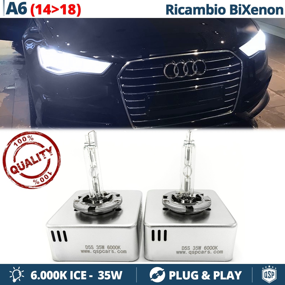 2 Bombillas de Repuesto D5S BI XENON para AUDI A6 C7 Facelift Blanco Frío 6000K 35W