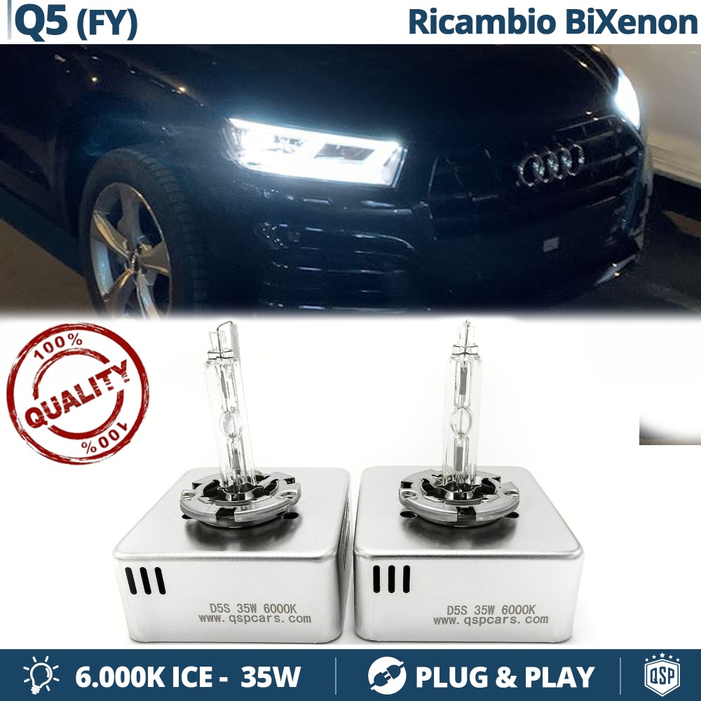 2 Bombillas de Repuesto D5S BI XENON para AUDI Q5 FY Blanco Frío 6000K 35W