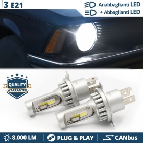 Kit Led H4 para BMW SERIE 3 E21 Luces de Cruce + Carretera 6500k 8000LM | Plug & Play CANbus