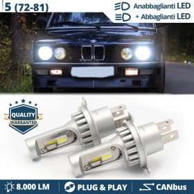 Kit Led H4 para BMW SERIE 5 E12, E28 Luces de Cruce + Carretera 6500k 8000LM | Plug & Play CANbus
