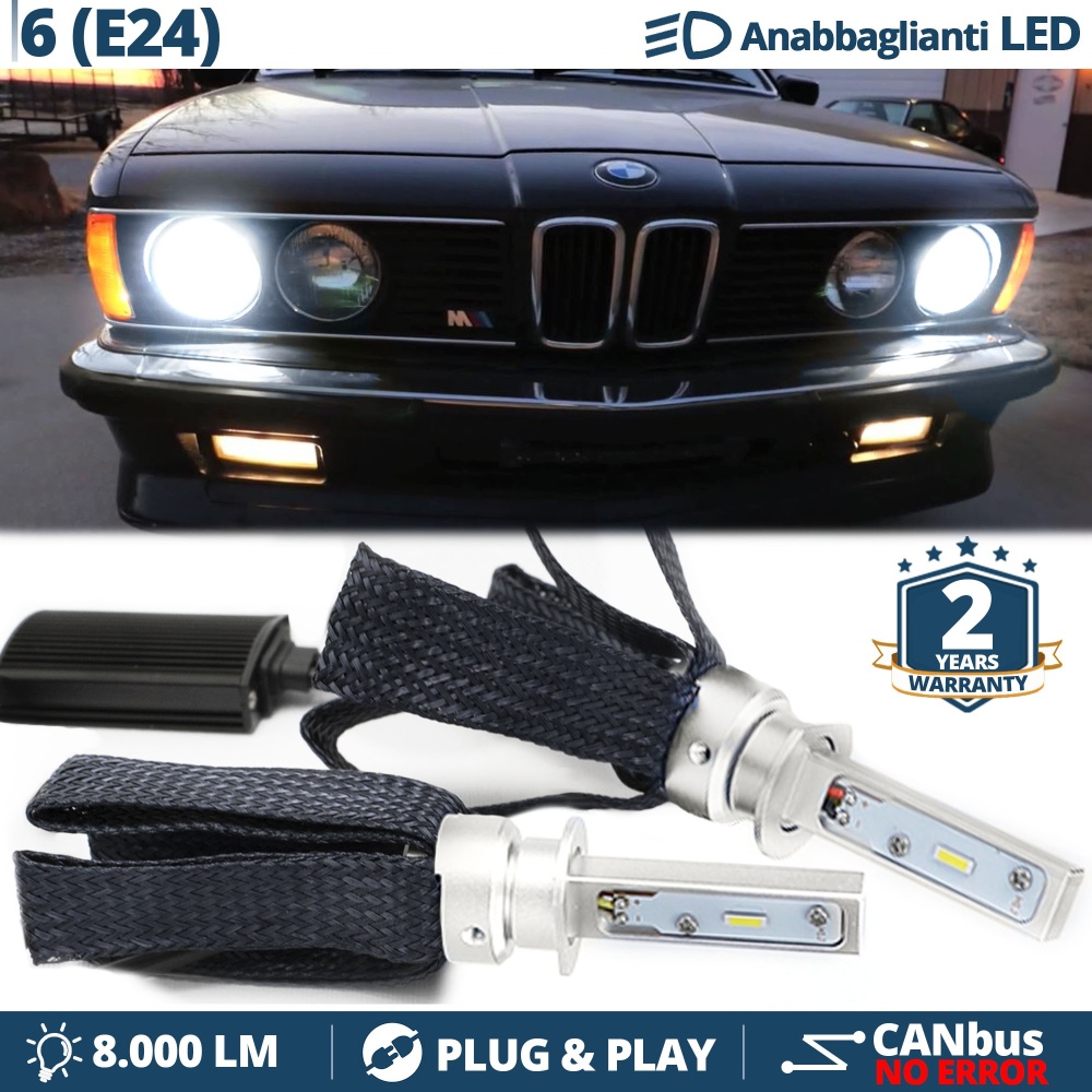 Kit LED H1 para BMW Serie 6 E24 Luces de Cruce | Bombillas LED H1 6500K 8000LM | CANbus