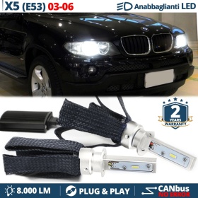 Kit LED H1 para BMW X5 E53 Facelift Luces de Cruce | Bombillas LED H1 6500K 8000LM | CANbus
