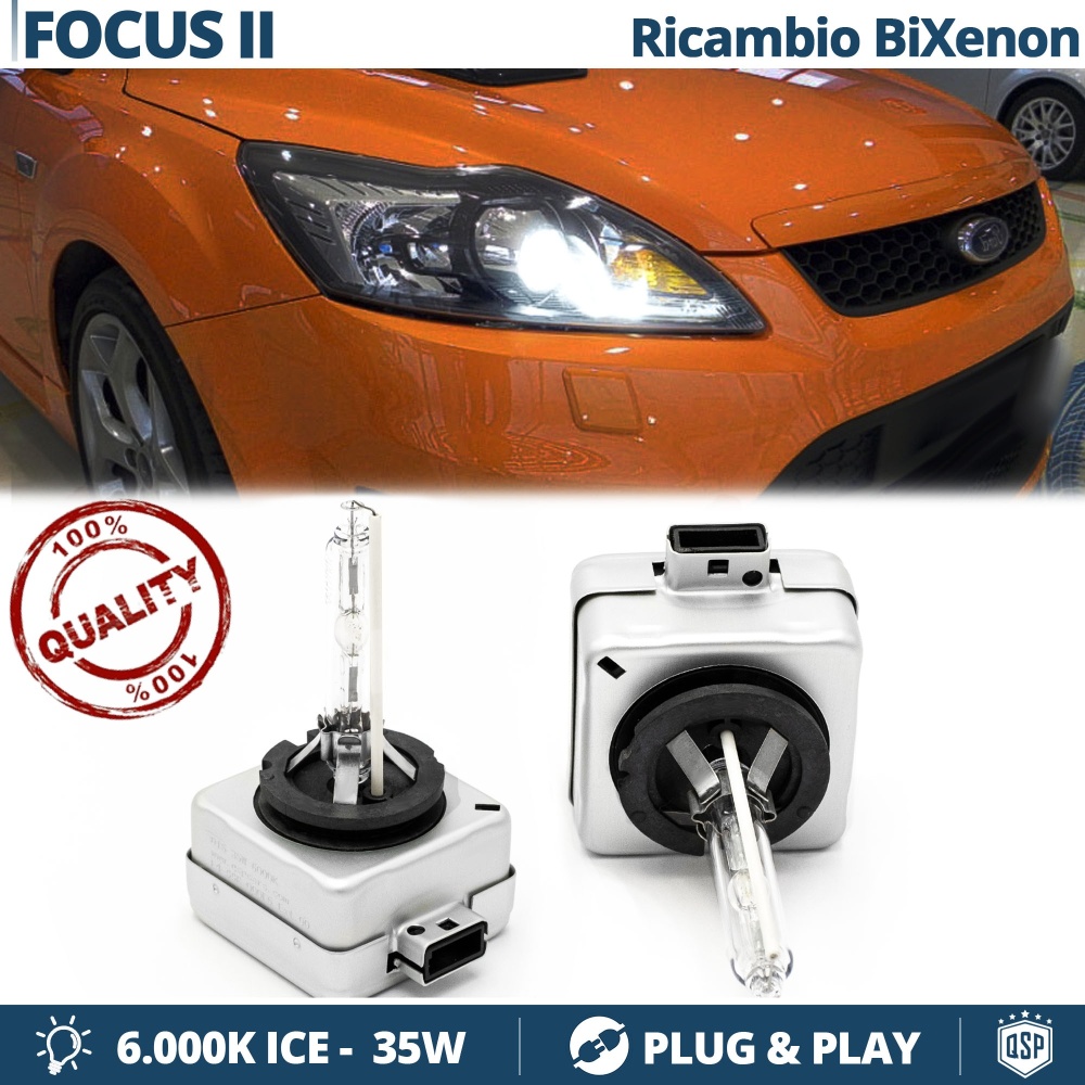 2x Bombillas Bi-Xenon D1S de Repuesto para FORD FOCUS 2 Luz 6.000K Blanco Frio Lámpara 35W