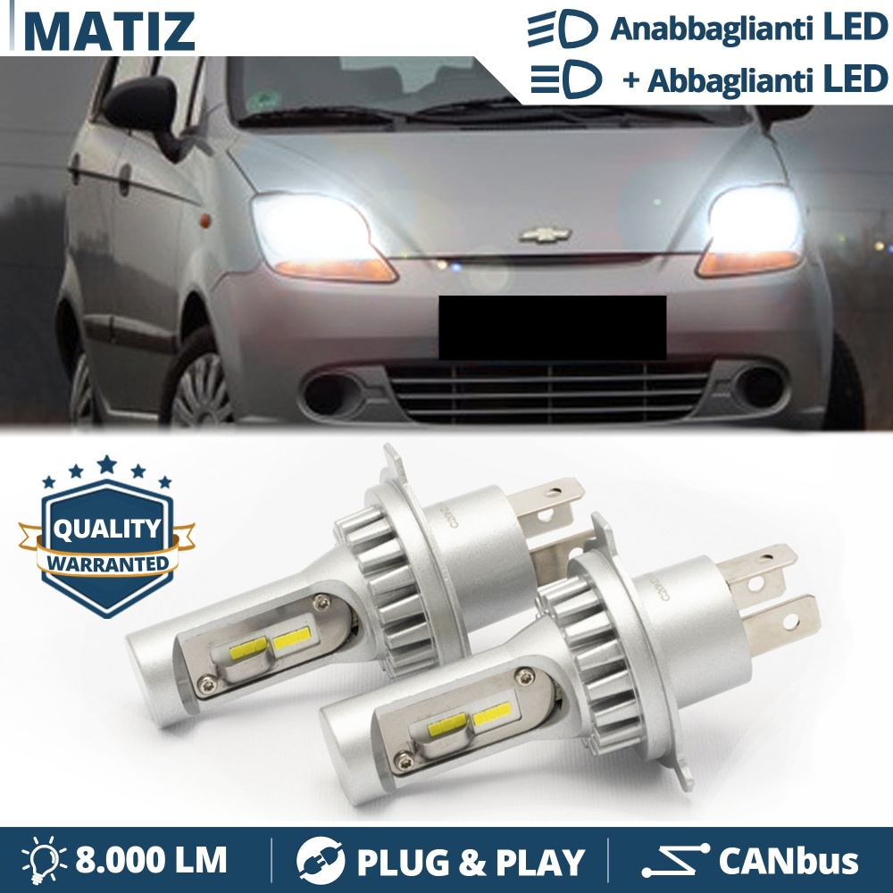 H4 Led Kit for CHEVROLET MATIZ Low + High Beam 6500K 8000LM | Plug & Play CANbus H4 Led Kit for CHEVROLET MATIZ Low + High Beam 6500K 8000LM | Plug & Play CANbus