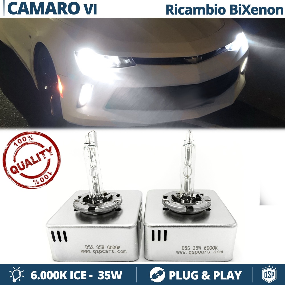 2 Bombillas de Repuesto D5S BI XENON para Chevrolet CAMARO 6 Blanco Frío 6000K 35W