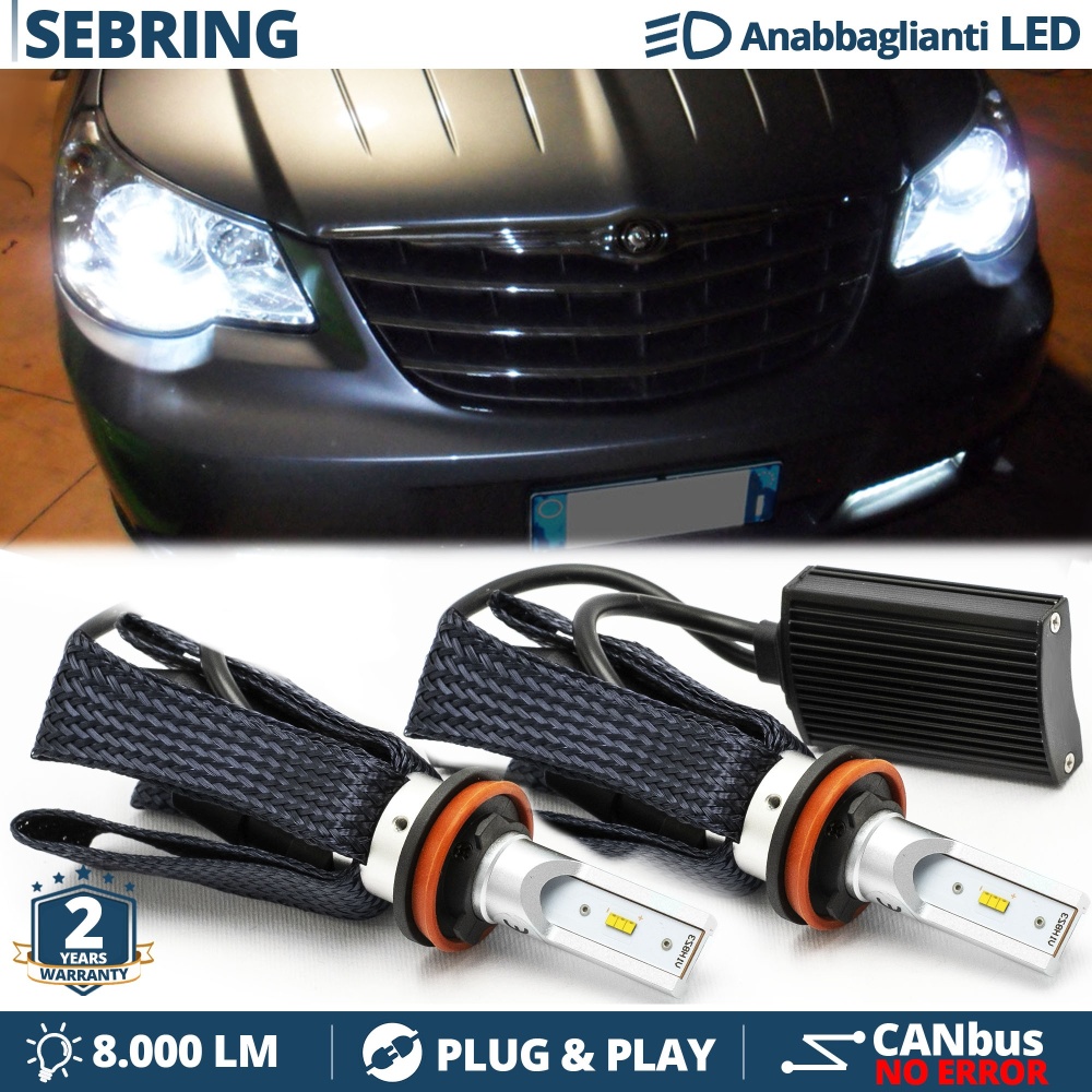 Kit LED H11 para Chrysler SEBRING 3 Luces de Cruce CANbus | 6500K Blanco Frío 8000LM