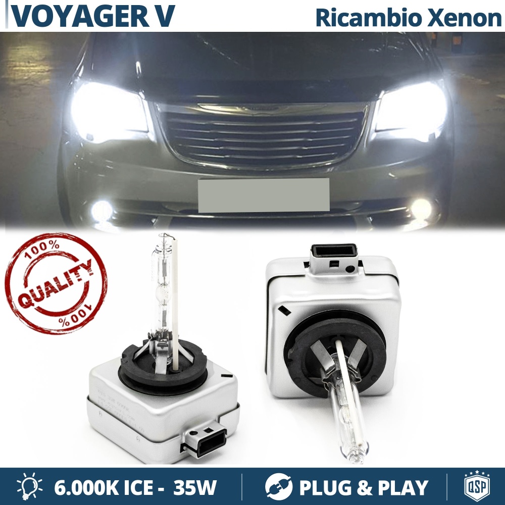 2x Bombillas Xenon D1S de Repuesto para CHRYSLER GRAND VOYAGER 5  Luz 6.000K Blanco Frio Lámpara 35W