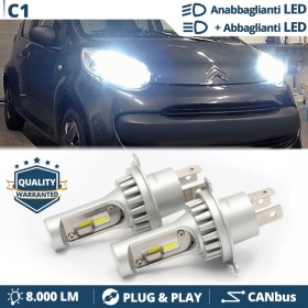 Kit Led H4 para CITROEN C1 I Luces de Cruce + Carretera 6500k 8000LM | Plug & Play CANbus