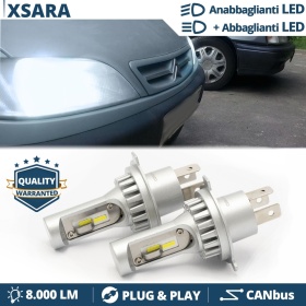 Kit Led H4 para CITROEN XSARA Pre-Facelift Luces de Cruce + Carretera 6500k | Plug & Play CANbus