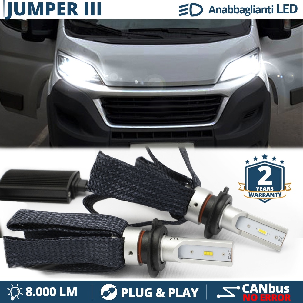 Kit LED H7 para Citroen JUMPER 3 Luces de Cruce CANbus | 6500K Blanco Frío 8000LM