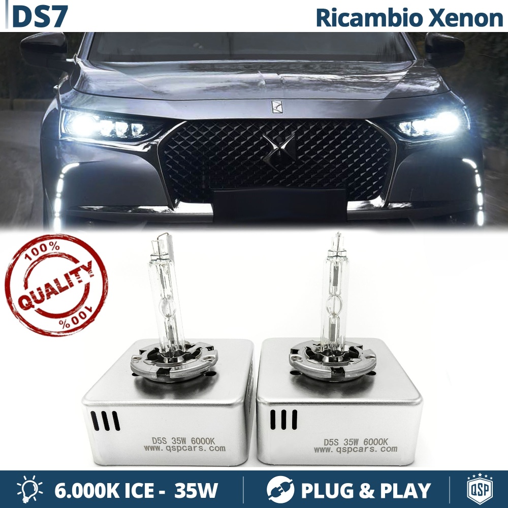 2 Bombillas de Repuesto D5S BI XENON para Citroen DS7 Blanco Frío 6000K 35W