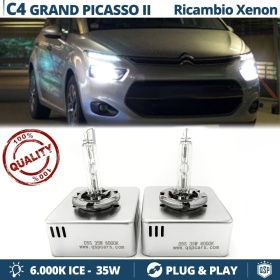 2 Bombillas de Repuesto D5S BI XENON para Citroen C4 PICASSO, GRAND PICASSO 2 Blanco 6000K
