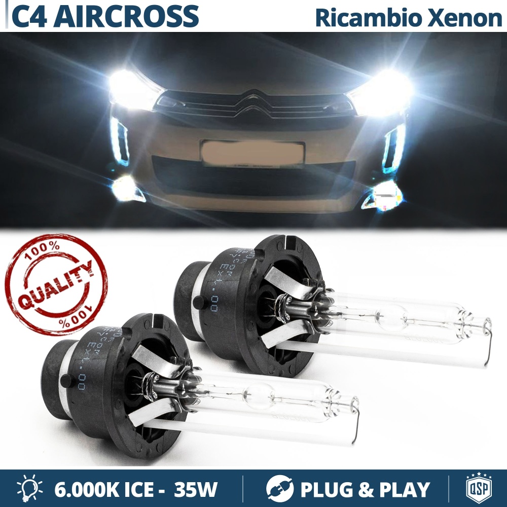 2 Bombillas Xenon D2S de Repuesto para CITROEN C4 AIRCROSS Luz 6000K Blanco Frio Lámparas 35W