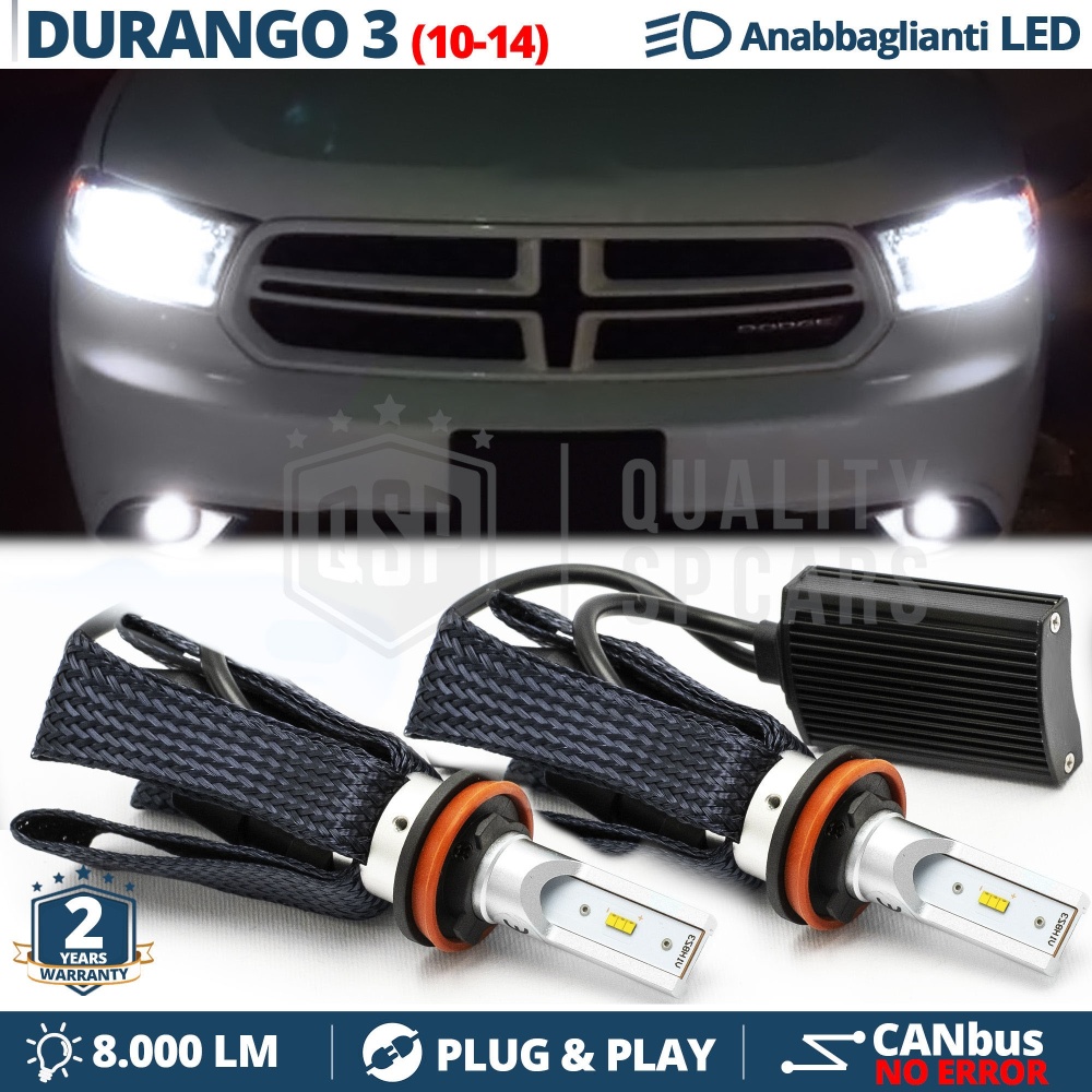 Bombillas LED H11 para Dodge DURANGO 3 Luces de Cruce CANbus | 6500K Blanco Frío 8000LM