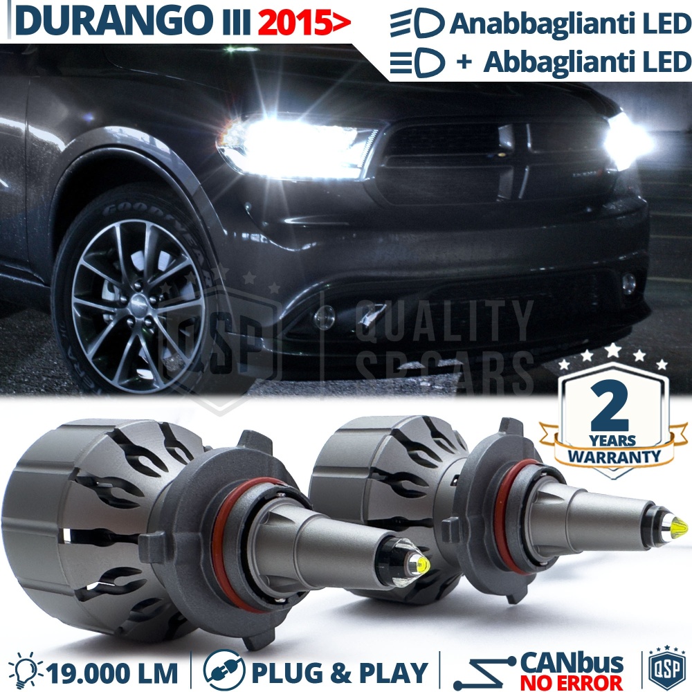 HB3 LED Kit für DODGE DURANGO 3 Facelift Abblendlicht + Fernlicht CANbus | 6000K Weiß Eis