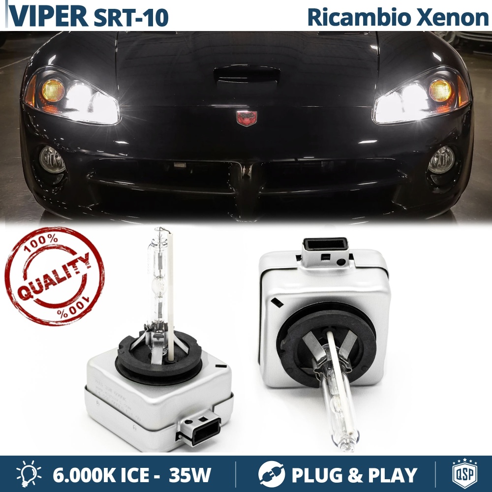 2 Bombillas Xenon D1S de Repuesto para Dodge VIPER SRT-10 Luz 6000K Blanco Frio Lámparas 35W