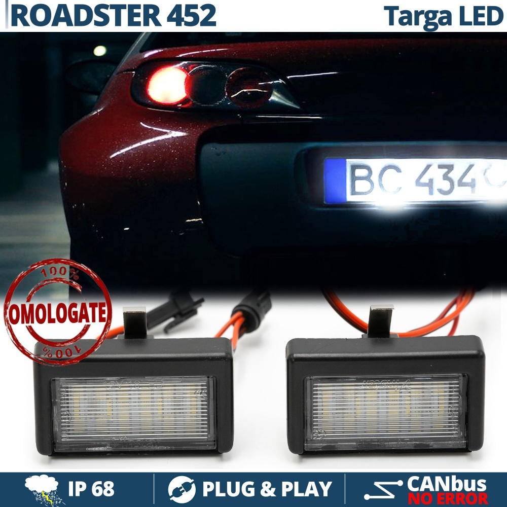 2 Luces de Matricula LED para Smart ROADSTER | CANbus 18 LED 6500K BLANCO FRIO Plug & Play 2 Luces de Matricula LED para Smart ROADSTER | CANbus 18 LED 6500K BLANCO FRIO Plug & Play