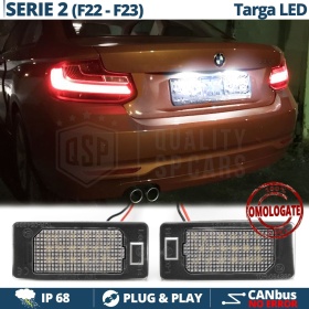 2 Plafones Luces de Matricula Led para BMW SERIE 2 F22 F23 | CANbus, 24 LED 6500K Blancio Frío, Plug & Play