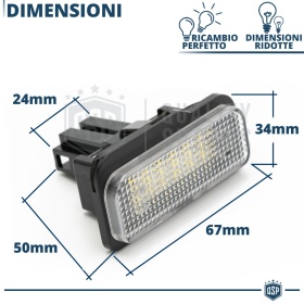 2 Luces de Matricula Led Para TESLA MODEL S CANbus | 18 Led 6500k Blanco Frío, Plug & Play