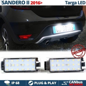 2 Luces de Matricula LED para DACIA SANDERO 2 Facelift 6500K Blanco Frío | CANbus Plug & Play