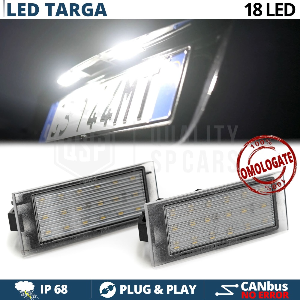 2 License Plate Light Full LED for OPEL MOVANO A, B 6500K Ice White | CANbus Plug & Play