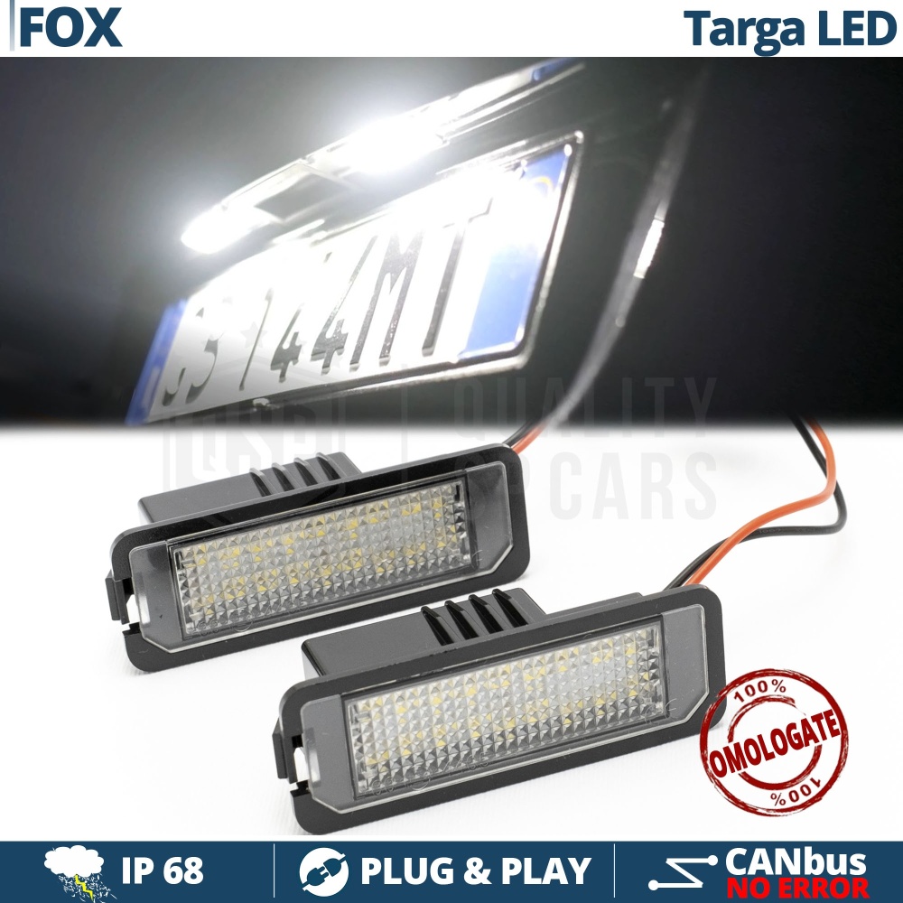 2 Luces de Matricula LED Canbus para VW Fox | 18 Led 6.500k Blanco Frío, Plug & Play