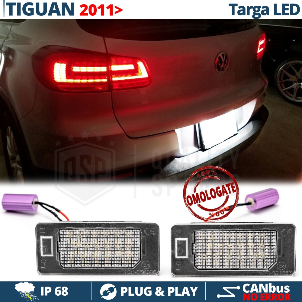 2 Luces de Matricula LED para VW TIGUAN 5N Facelift | CANbus, 18 LED 6500K Blanco Frío | Plug & Play 2 Luces de Matricula LED para VW TIGUAN 5N Facelift | CANbus, 18 LED 6500K Blanco Frío | Plug & Play