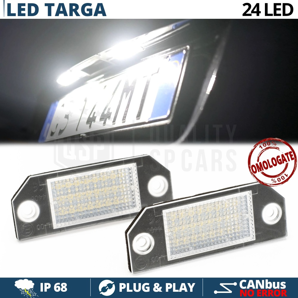 Luces de Matricula LED Canbus para Ford | 24 Led 6.500k Blanco Frío, Plug & Play