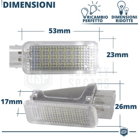 2 Luces de Pies LED para Lamborghini Gallardo | Luces Interiores Coche BLANCAS CANbus NO Errores
