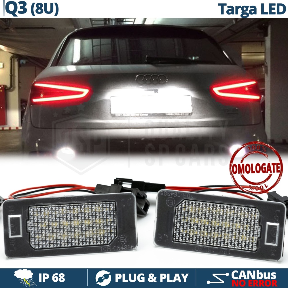 2 Luces de Matricula LED para AUDI Q3 8U | 100% CANbus, 18 LED 6500K Blanco Frío | Plug & Play 2 Luces de Matricula LED para AUDI Q3 8U | 100% CANbus, 18 LED 6500K Blanco Frío | Plug & Play